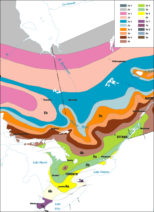 Hardiness zones - ontario-east